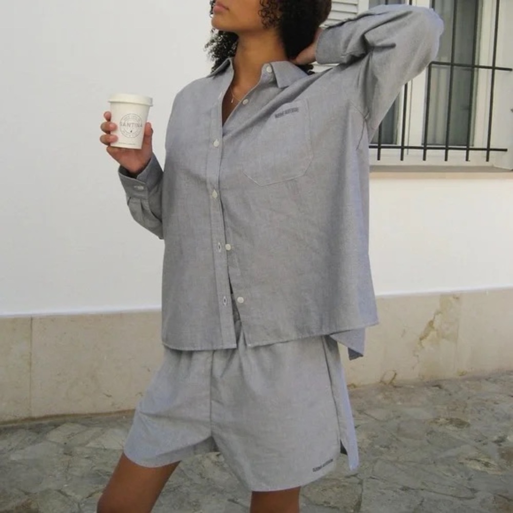 NWOT Djerf Avenue Shirt and Shorts Set, Medium